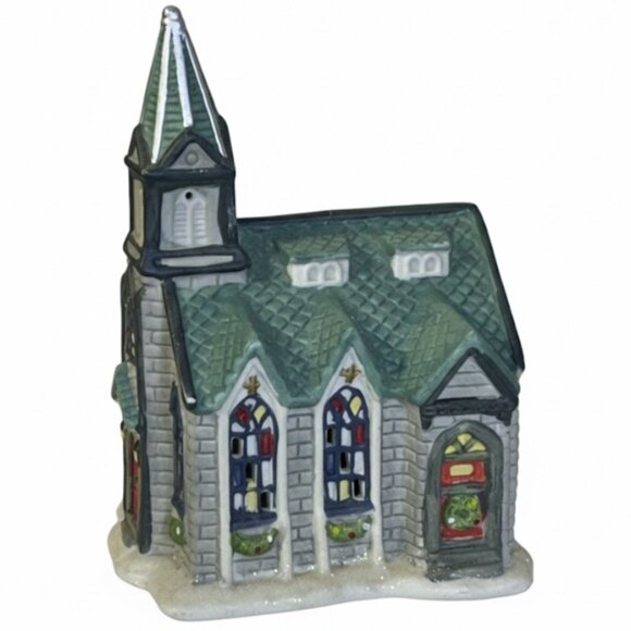 Vintage Church Holiday Porcelain Village House Translucent Collectible 2002 - Picture 3 of 16
